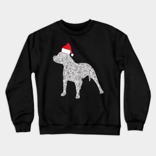 Cool Santa Hat Pitbull Christmas Dog Lover Christmas Gift Crewneck Sweatshirt